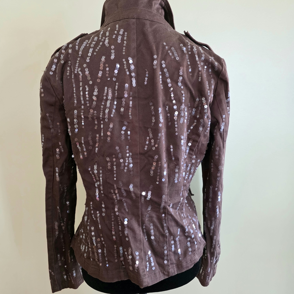 Cache Chocolate Sequin Blazer - image 2